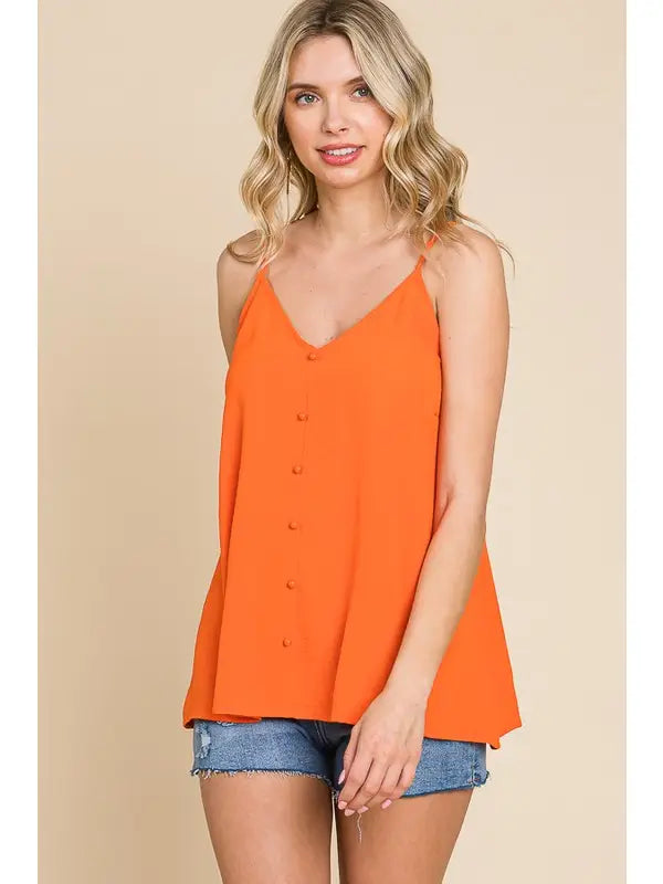 Button Down Flare Cami Top