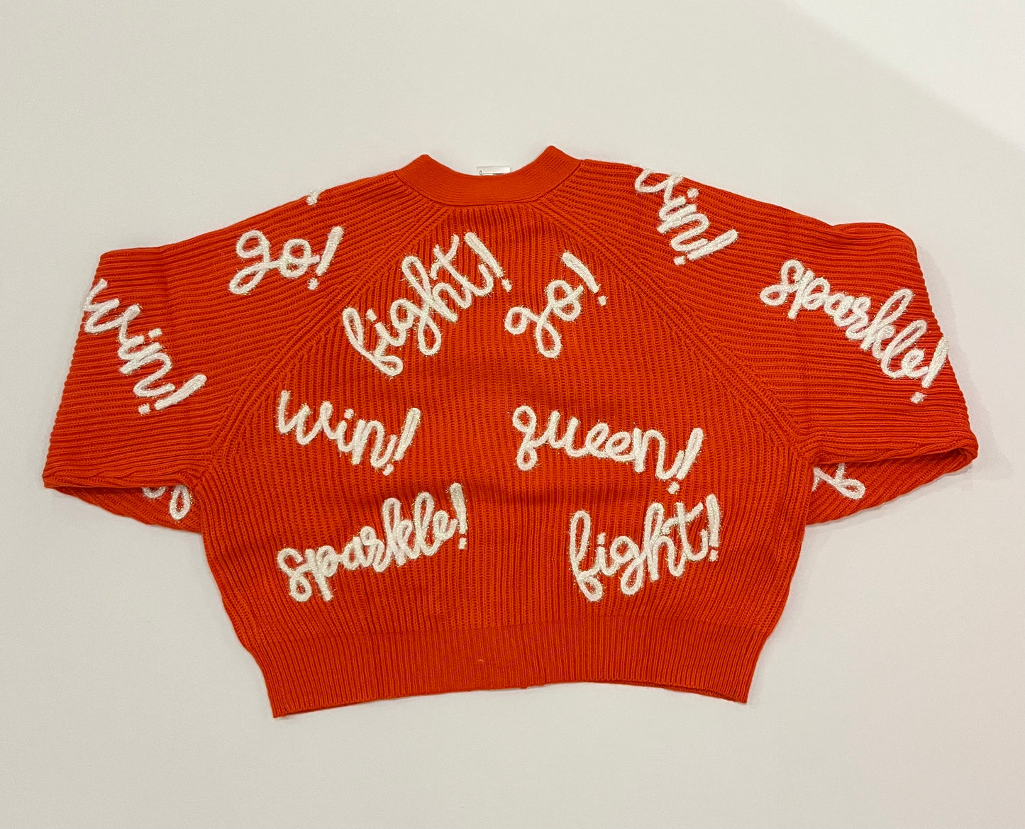 Orange & White GO FIGHT WIN Cardigan