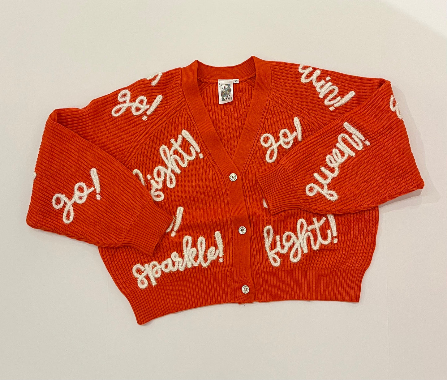 Orange & White GO FIGHT WIN Cardigan