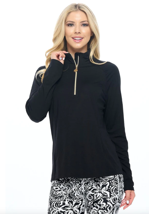 Half zip-up Pullover - Black