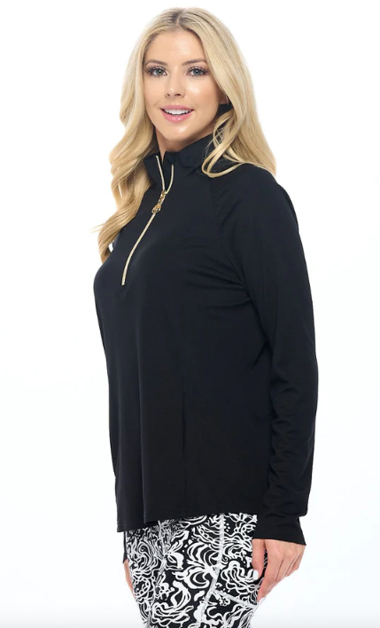 Half zip-up Pullover - Black