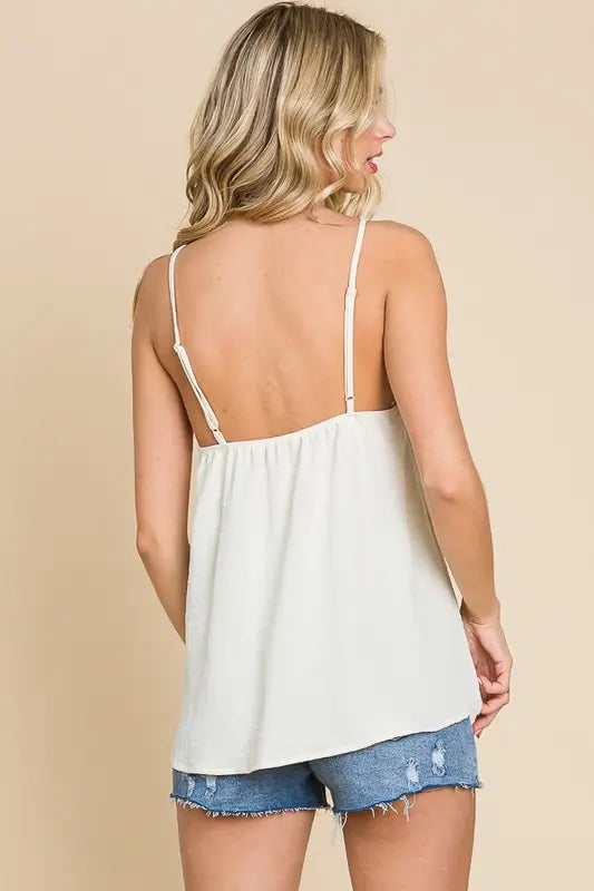 Button Down Flare Cami Top