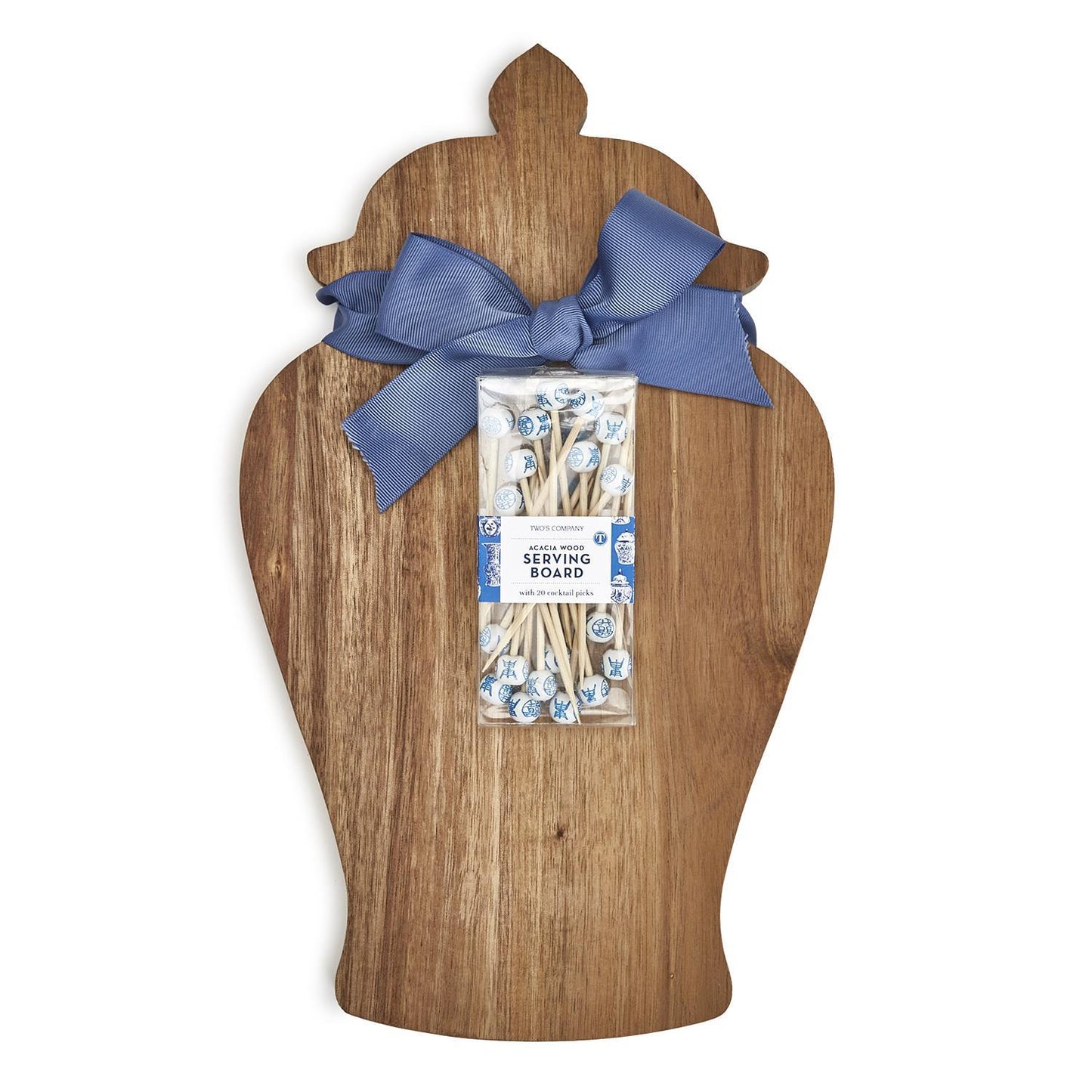 Ginger Jar Shaped Serving Board with 20 Cocktail Pick