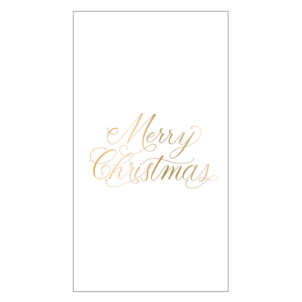 Christmas Paper Guest Towels | Merry Christmas - Foil
