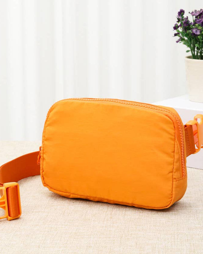 Water-Resistant Mini Sling Belt Bag-ORANGE