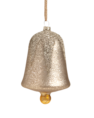 Silver Bell Glass Christmas Ornament