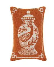 Orange Chinoiserie Hook Pillow