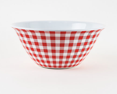 Red Gingham Bowl, Melamine