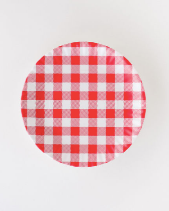 Red Gingham "Paper" Plate