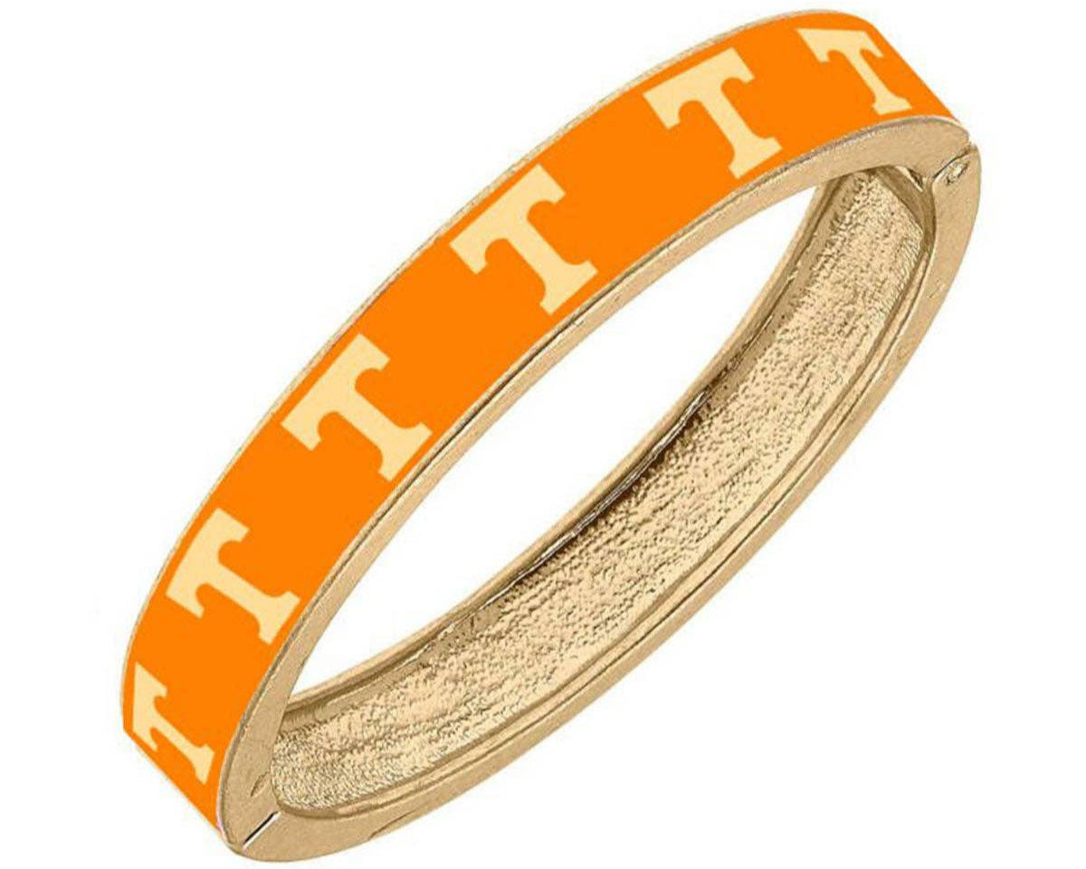 University of Tennessee Enamel Hinge Bangle in Orange