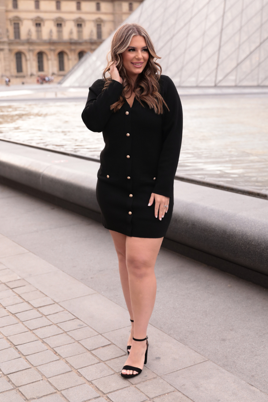Paris Premier Sweater Dress: Black