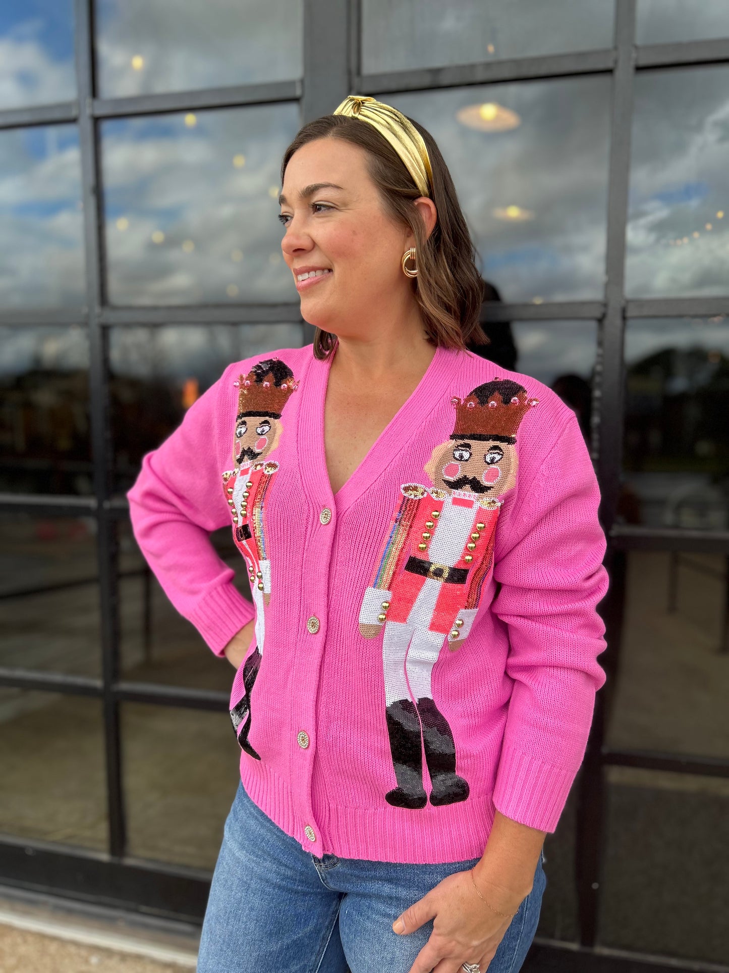 Queen of Sparkles Pink Nutcracker Cardigan