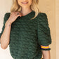 Quilted Knit Top: Green