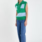 Blue/Green Sweater Polo Vest