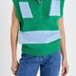 Blue/Green Sweater Polo Vest