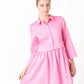 Pink Mini Shirt Dress
