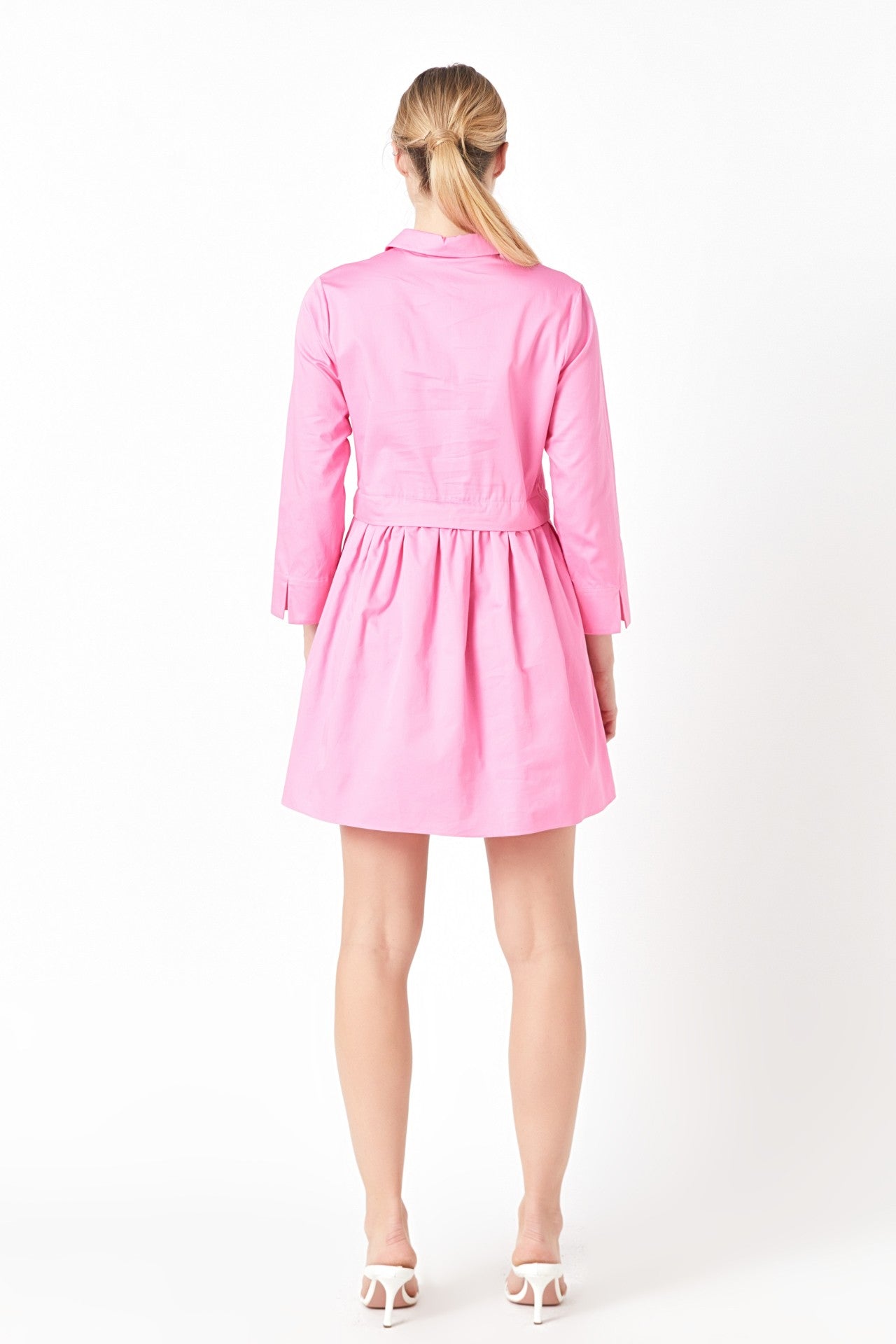 Pink Mini Shirt Dress