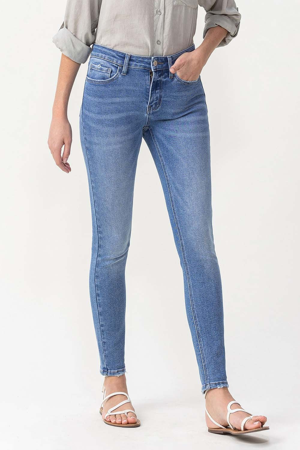 MID RISE ANKLE SKINNY JEANS