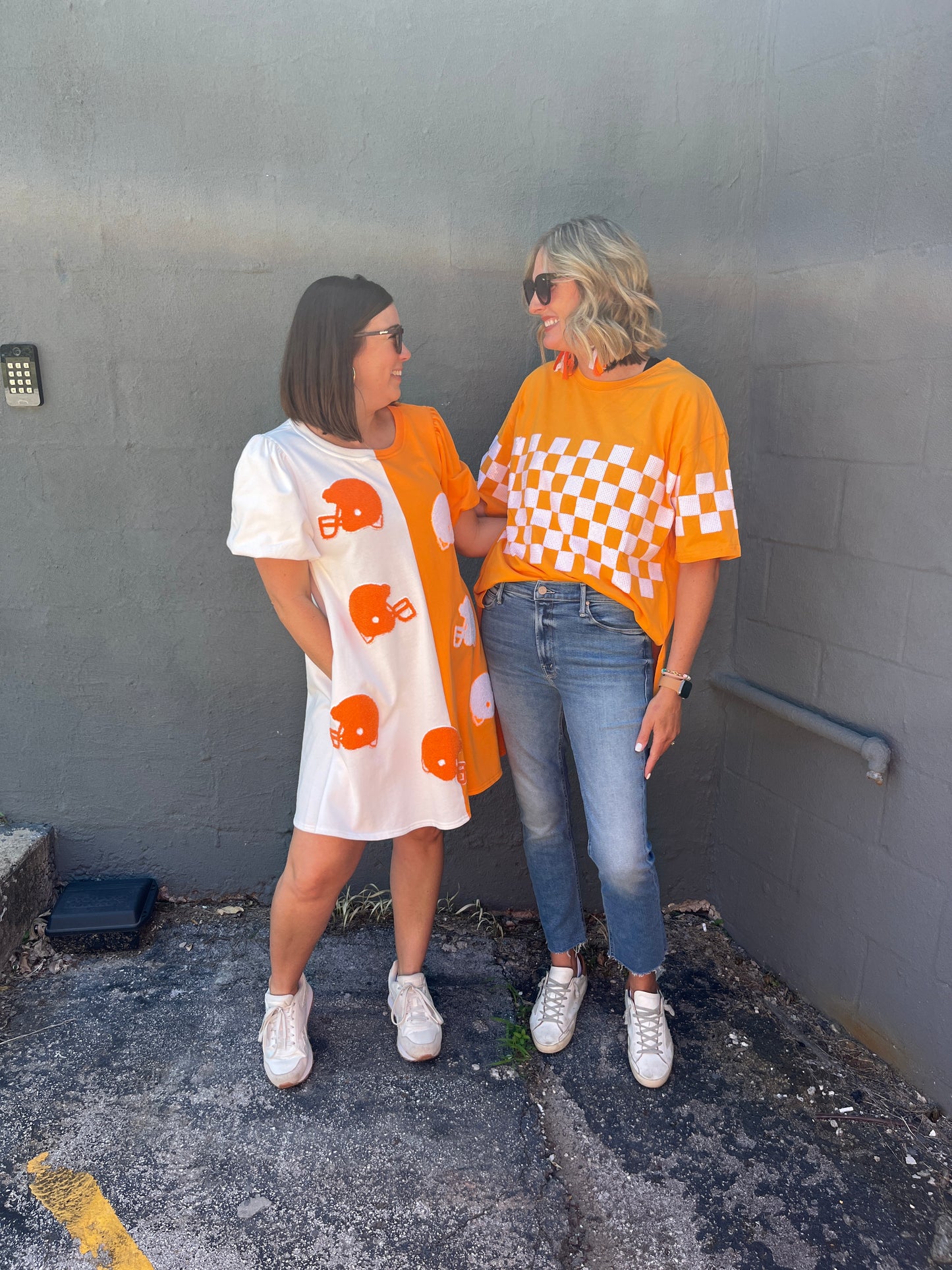 Short Sleeve Checkered Game Day Top