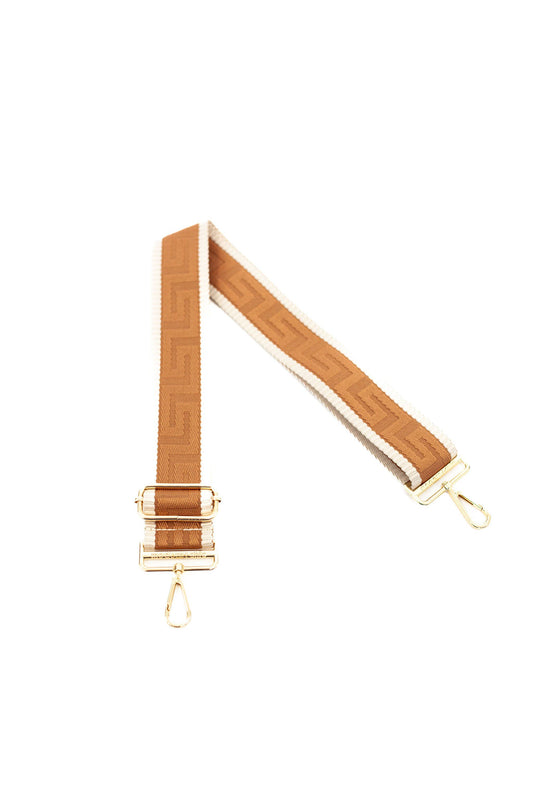 Audrey Adjustable Guitar Bag Strap: Beige + caramel