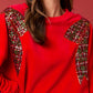 Christmas Bow Sequins Embroidery Sweatshirt