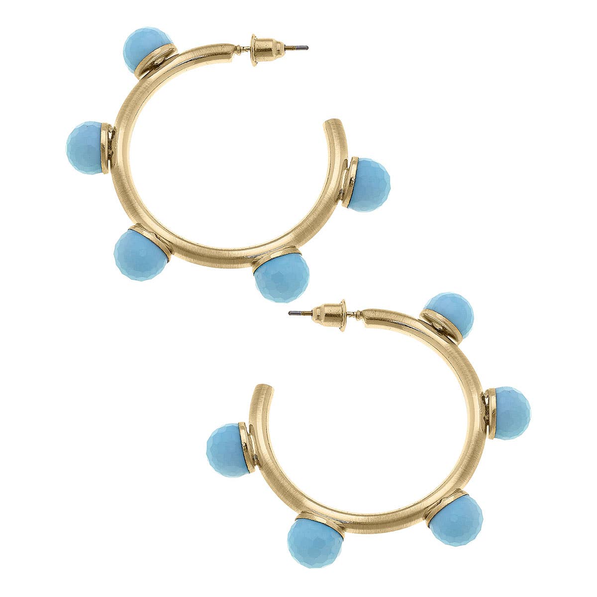 Allison Resin Beaded Hoop Earrings: Multiple Colors