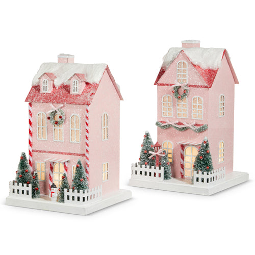 Lighted Pink Paper House - 2 STYLES