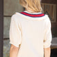 Multi Color Striped V Neck Sweater Top