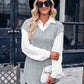 Ribbed Knit Sweater Vest and Shirt Combo - GREY