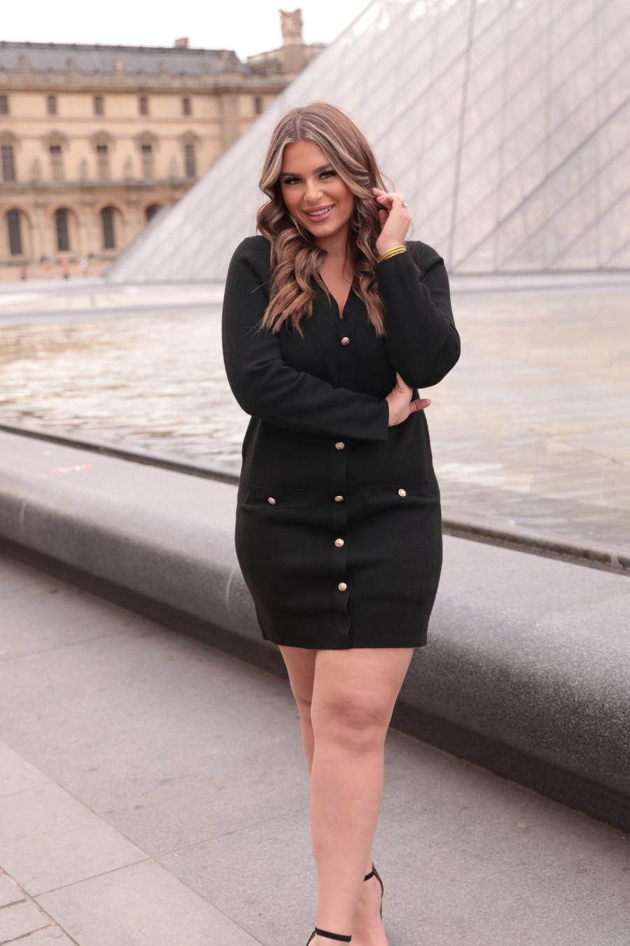 Paris Premier Sweater Dress: Black