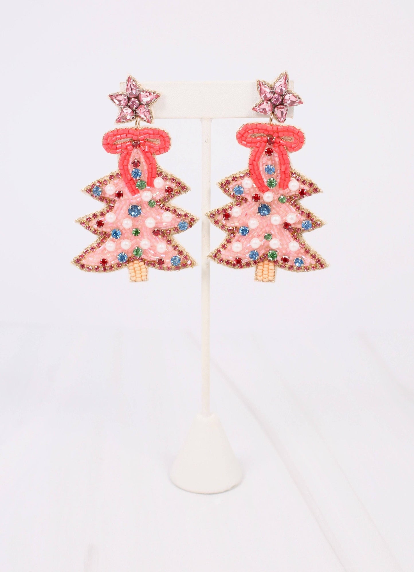 Trim the Tree Earring: Pink