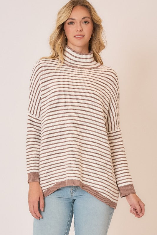 Mocha Mock Neck tunic Sweater