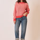 Coral Waffle Knit Sweater