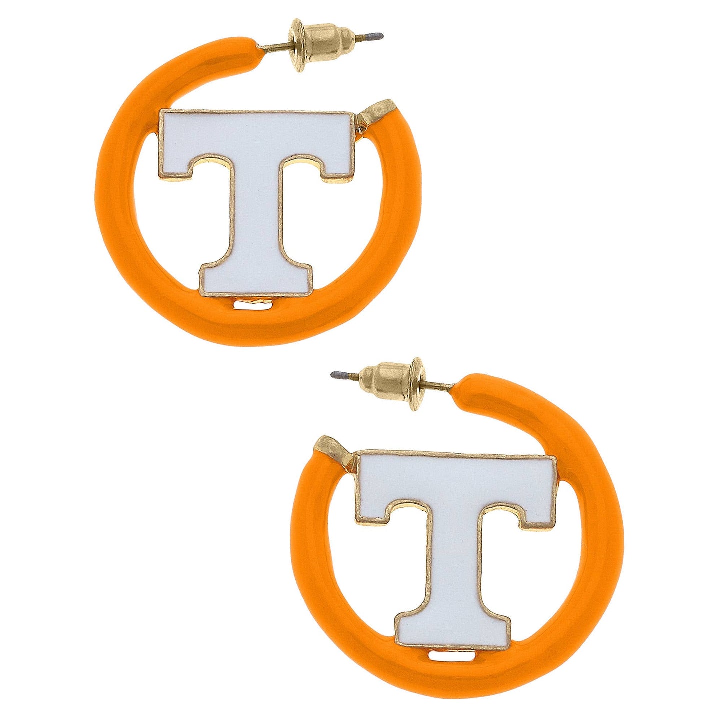 Tennessee Volunteers Logo Enamel Hoop Earrings