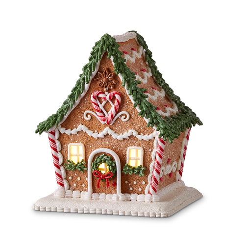 6.5" LIGHTED GINGERBREAD HOUSE