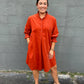 KIMBERLY CORDUROY DRESS - Burnt Orange