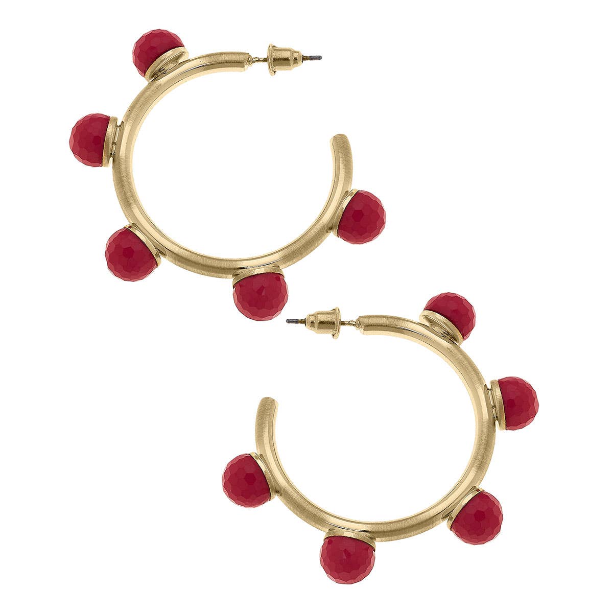 Allison Resin Beaded Hoop Earrings: Multiple Colors