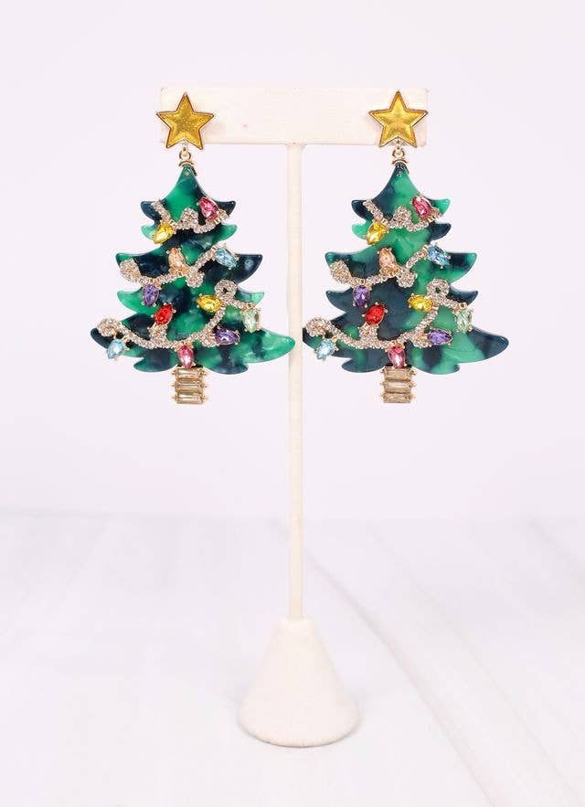 Charlie Embellished Christmas Tree Earring