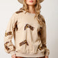 Taupe Sequin Boots Loose Fit Pullover