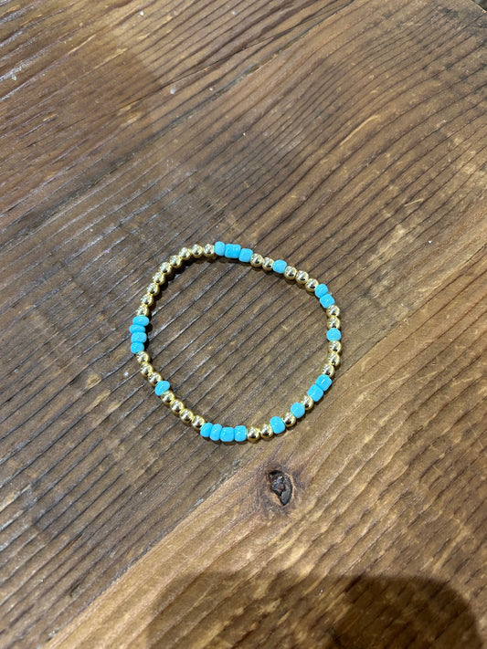 Blue and Gold Confetti Bracelet