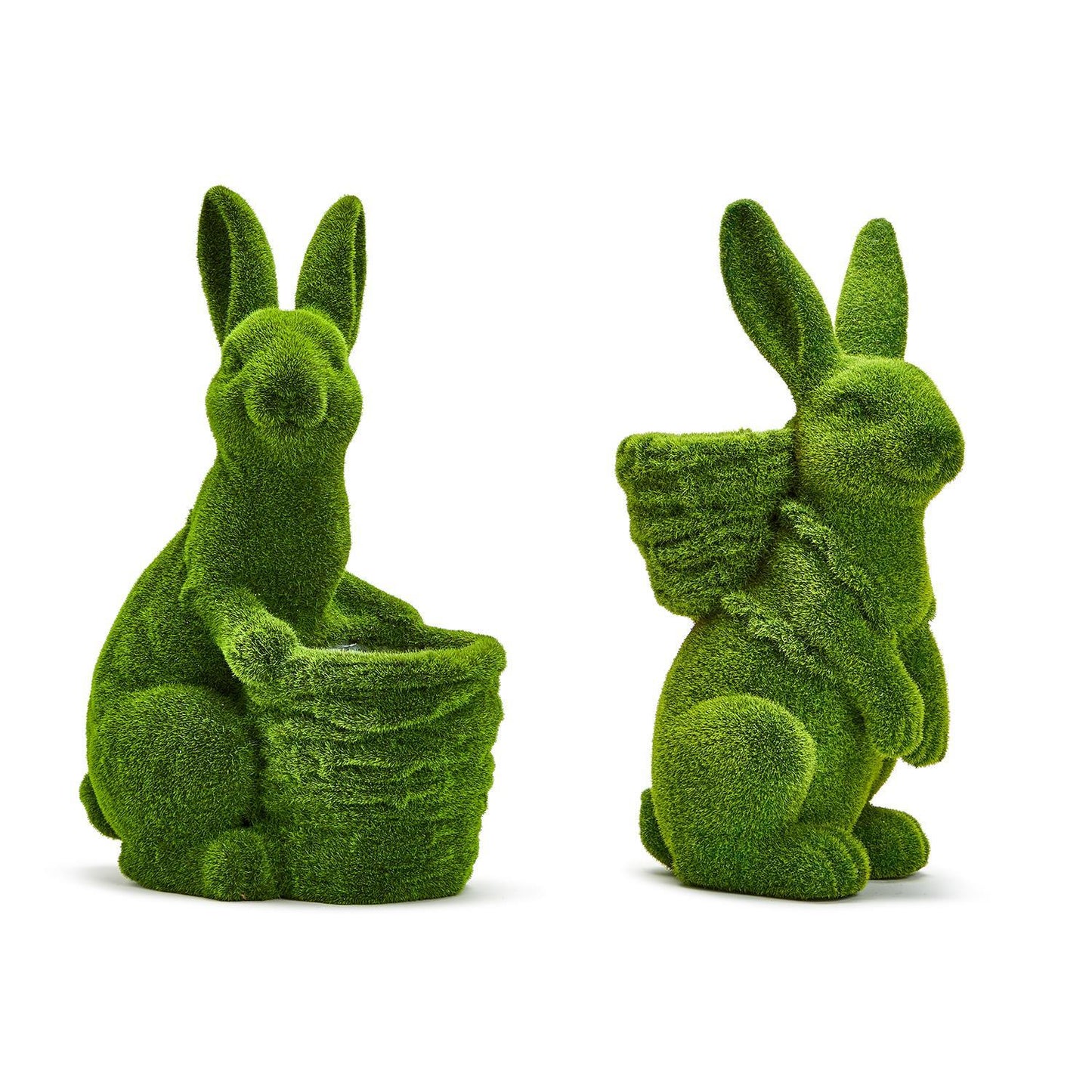 HOPPY EASTER FAUX MOSS BUNNY BASKET - 2 Styles