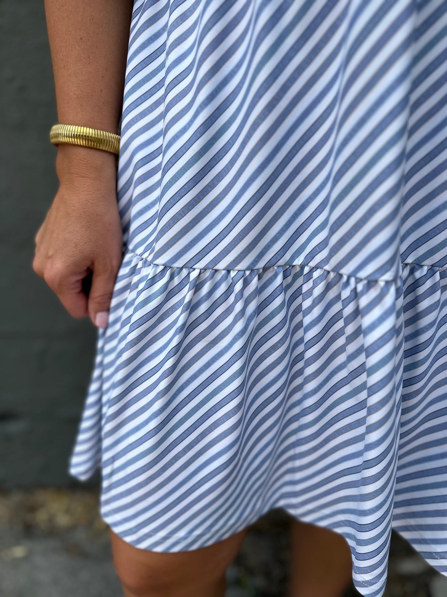 The Tory Dress - Chambray Stripe