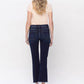 HIGH RISE STEP RAW HEM CROP FLARE JEANS