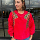 Christmas Bow Sequins Embroidery Sweatshirt