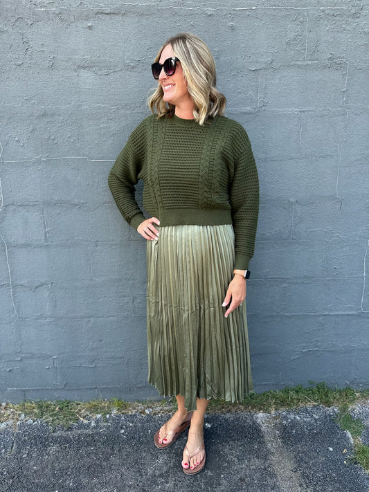 Olive Sweater Dress Set