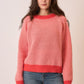 Coral Waffle Knit Sweater