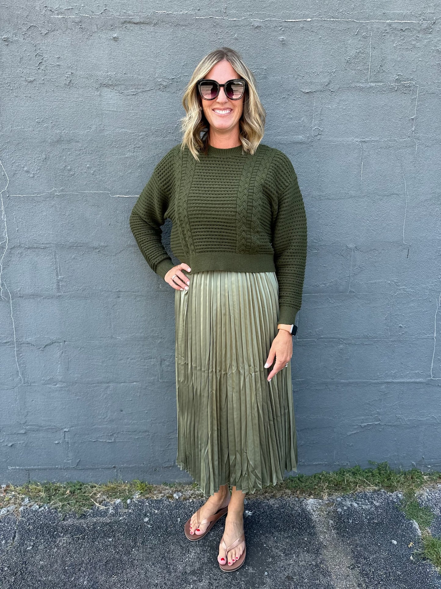 Olive Sweater Dress Set