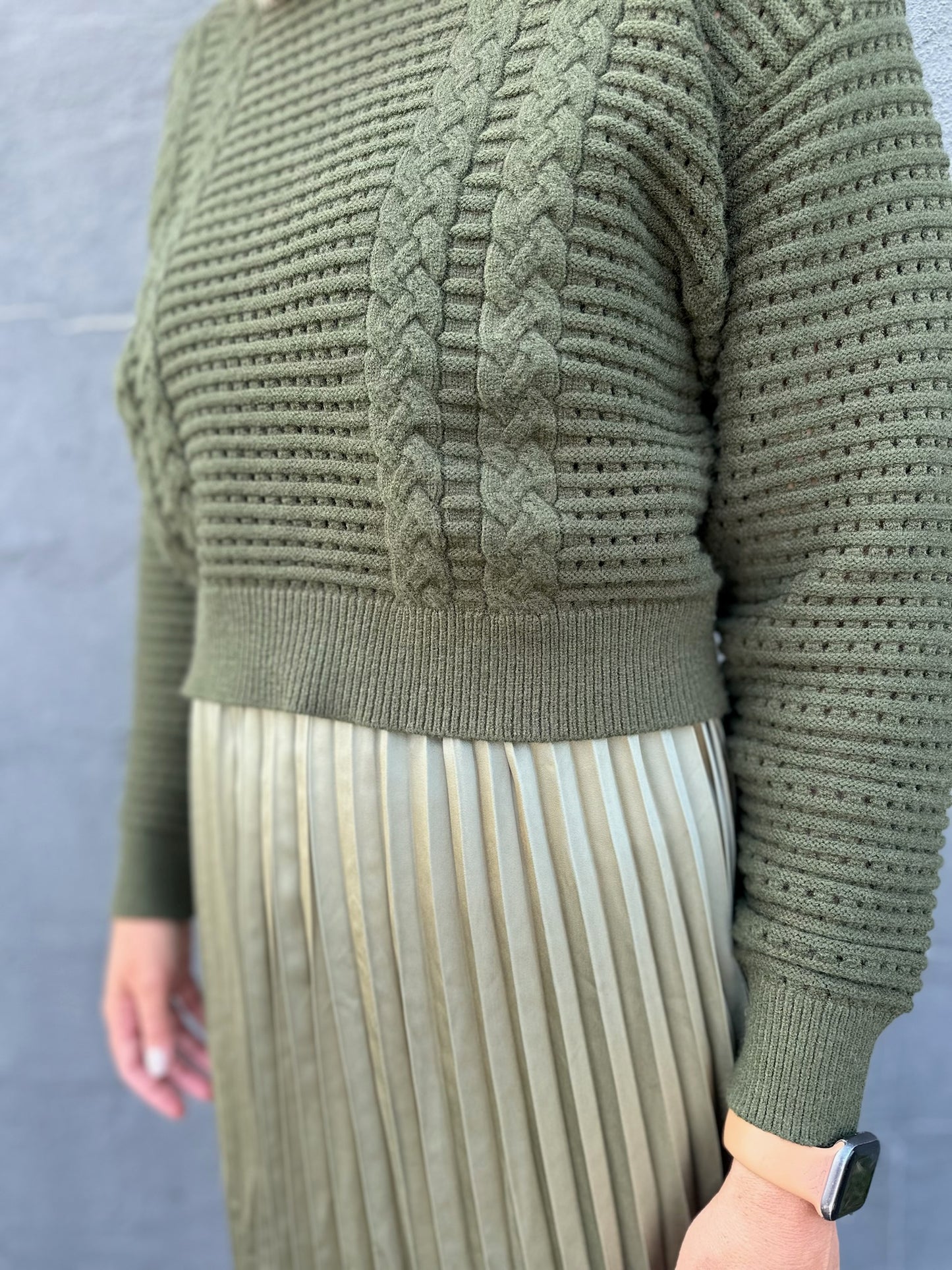 Olive Sweater Dress Set