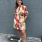 THML Puff Sleeve Multi Color Dress