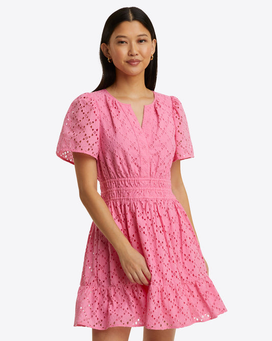 Wilson Mini Dress in Eyelet - Sachet Pink Eyelet